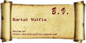 Bartal Vulfia névjegykártya